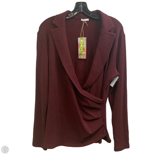 Top Long Sleeve By OGL In Maroon, Size: 2x
