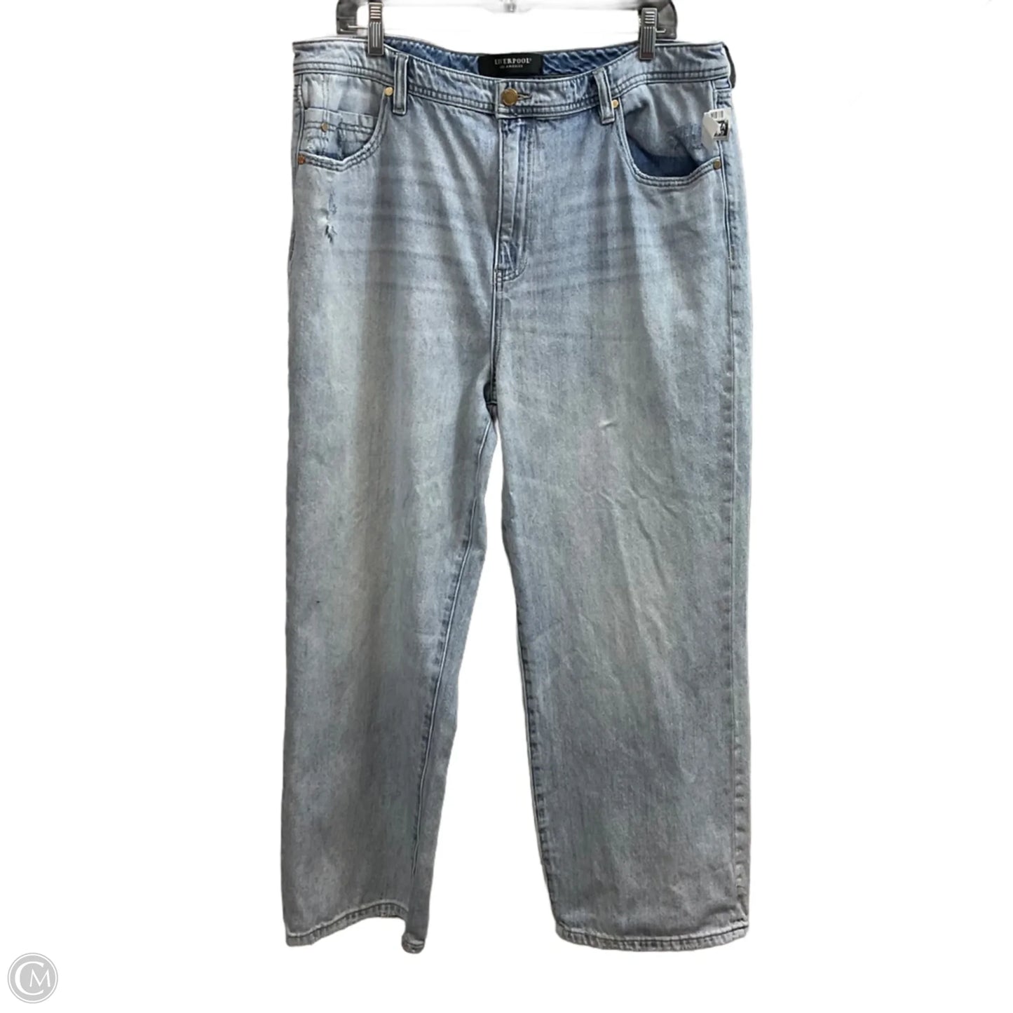 Jeans Wide Leg By Liverpool In Blue Denim, Size: 16
