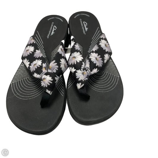 Sandals Flip Flops By Clarks In Black, Size: 11