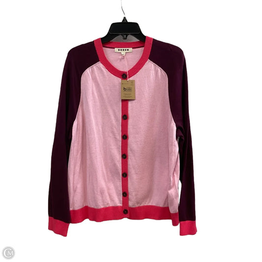 Sweater Cardigan By Boden In Pink, Size: Xl