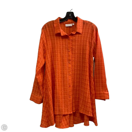 Blouse Long Sleeve By Habitat In Orange, Size: S