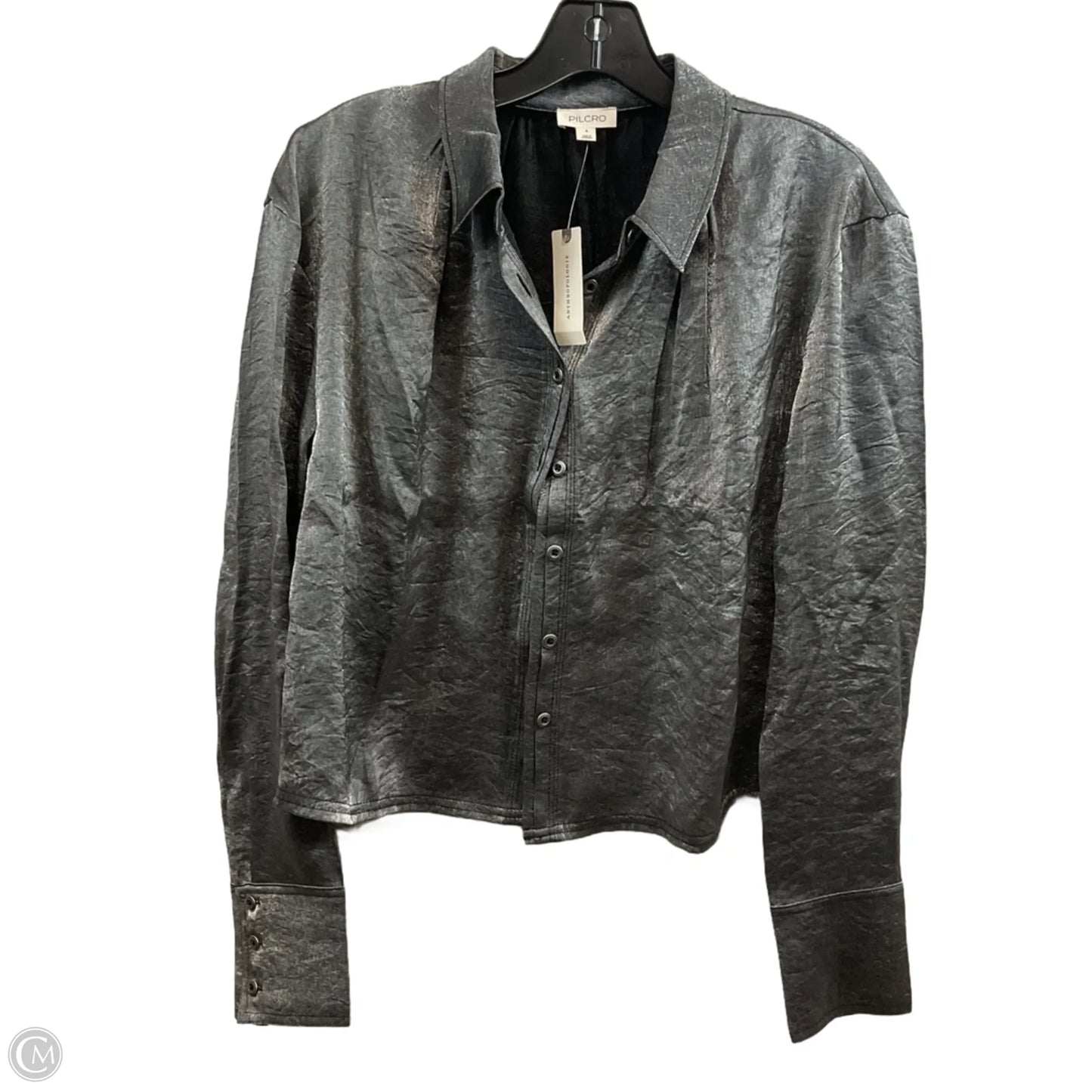 Blouse Long Sleeve By Pilcro In Grey, Size: S