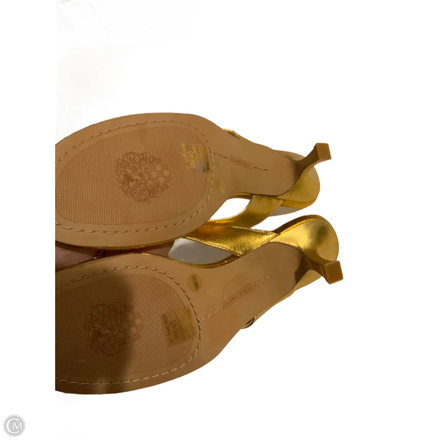 Sandals Heels Kitten By Vince Camuto In Gold, Size: 9