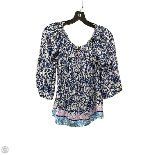 Blouse Short Sleeve By Lilly Pulitzer In Blue, Size: Xs