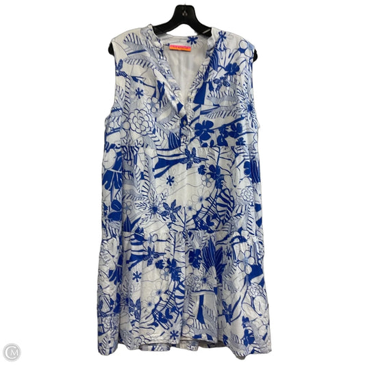 Dress Casual Short By VILAGALLO In Blue & White, Size: L