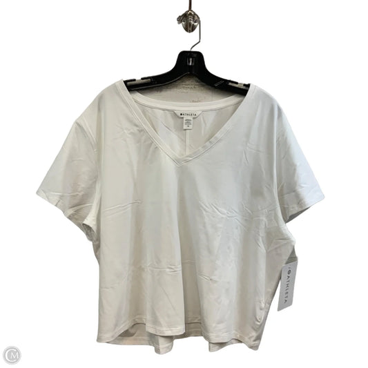 Athletic Top Short Sleeve By Athleta In White, Size: 1x