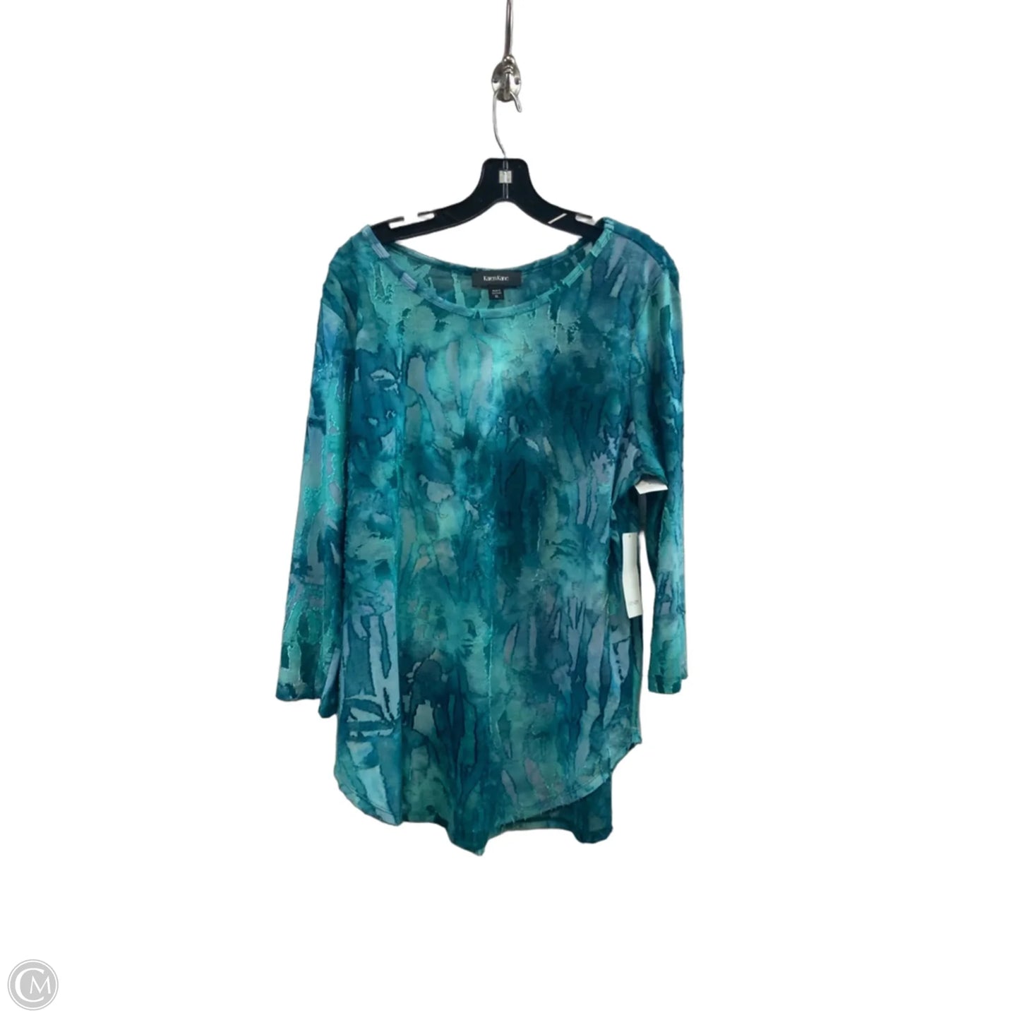 Blouse 3/4 Sleeve By Karen Kane In Blue, Size: Xl
