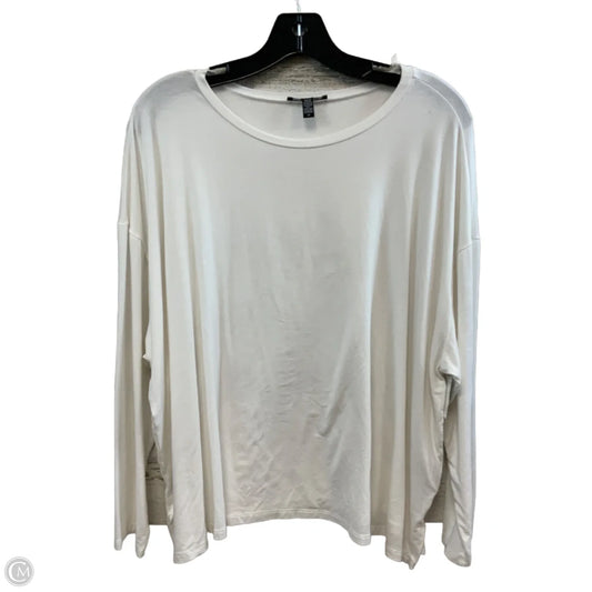 Top Long Sleeve By Eileen Fisher In White, Size: 2x