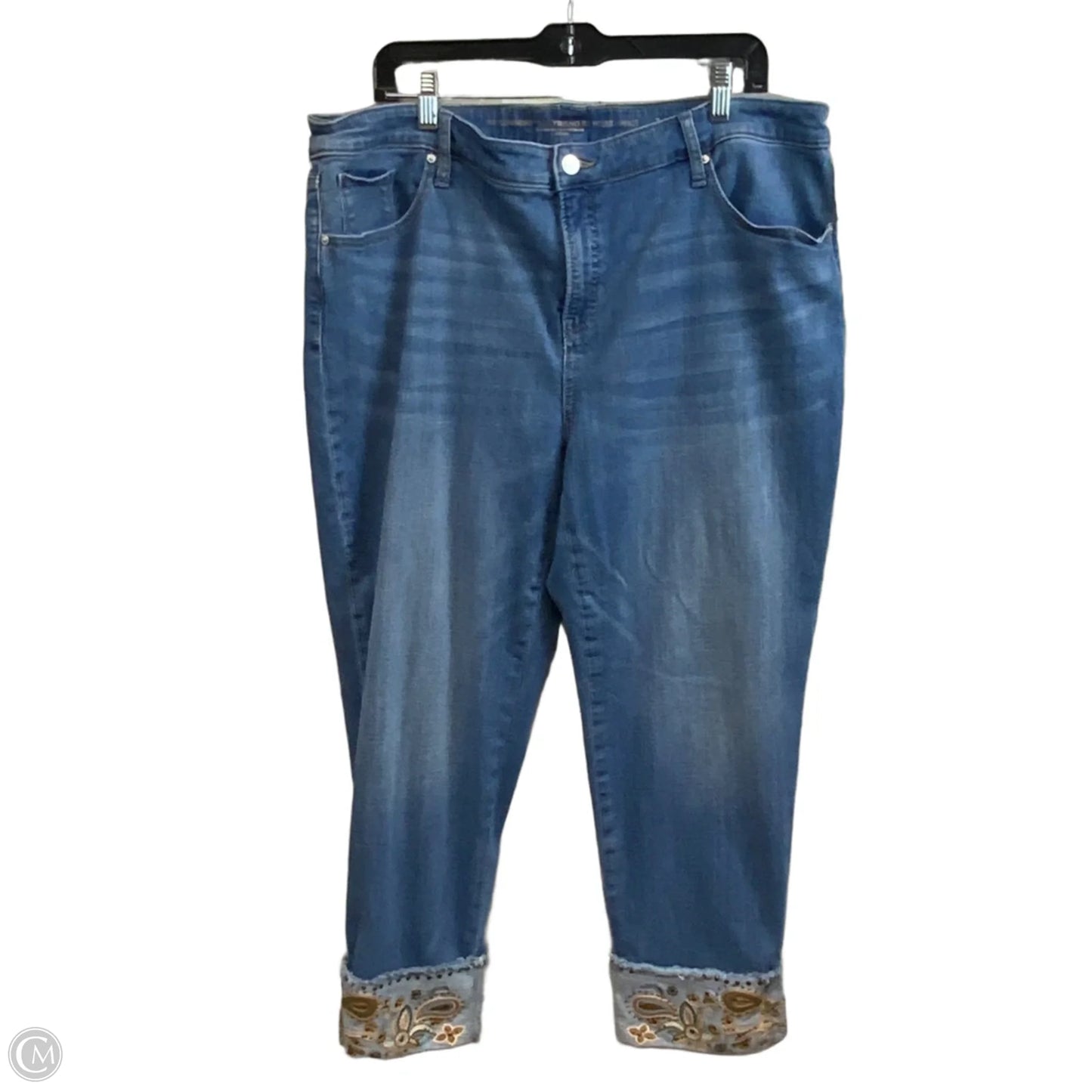 Jeans Straight By Chicos In Blue Denim, Size: 18