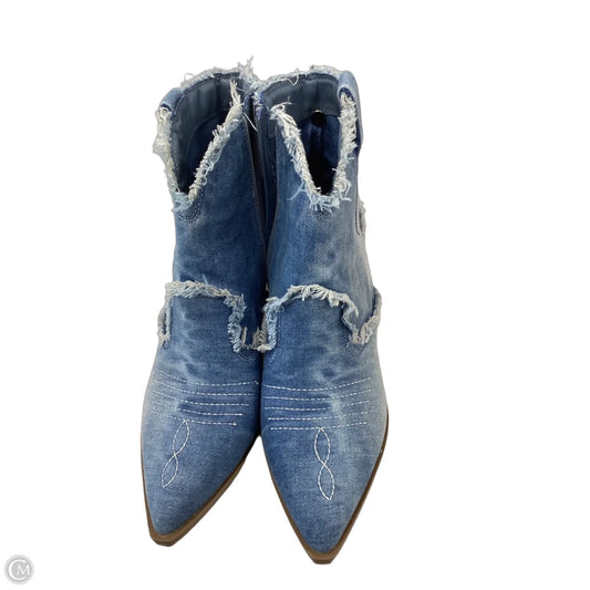 Boots Western By Cmf In Blue Denim, Size: 8.5