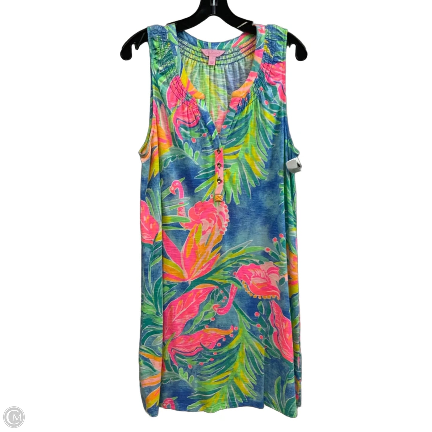 Dress Casual Short By Lilly Pulitzer In Blue & Pink, Size: L