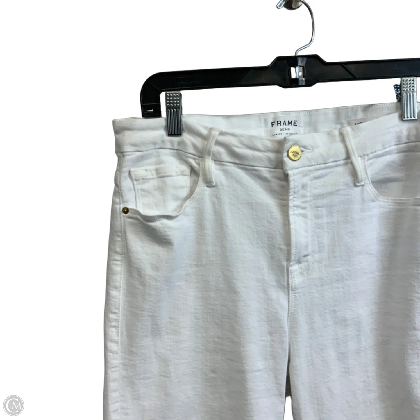 Jeans Boot Cut By Frame In White Denim, Size: 8
