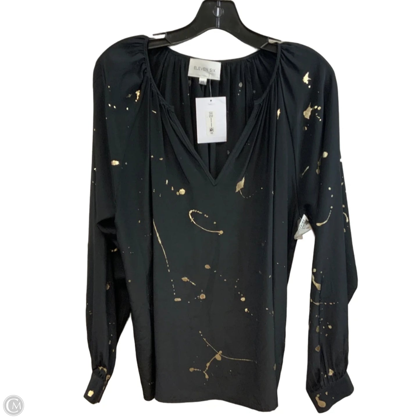 Blouse Long Sleeve By Eleven six In Black, Size: Xs