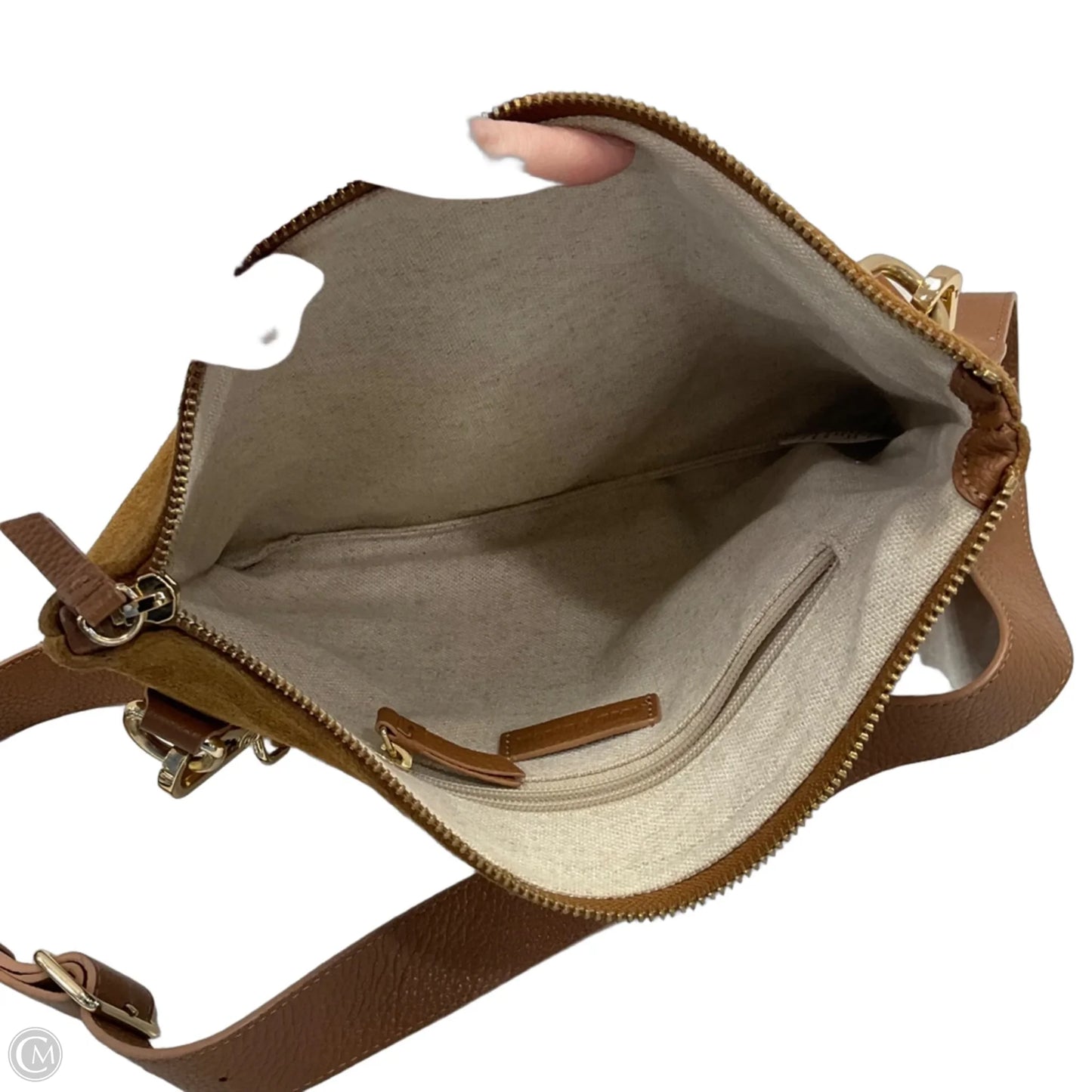 Crossbody Leather By Mark&Graham, Size: Medium