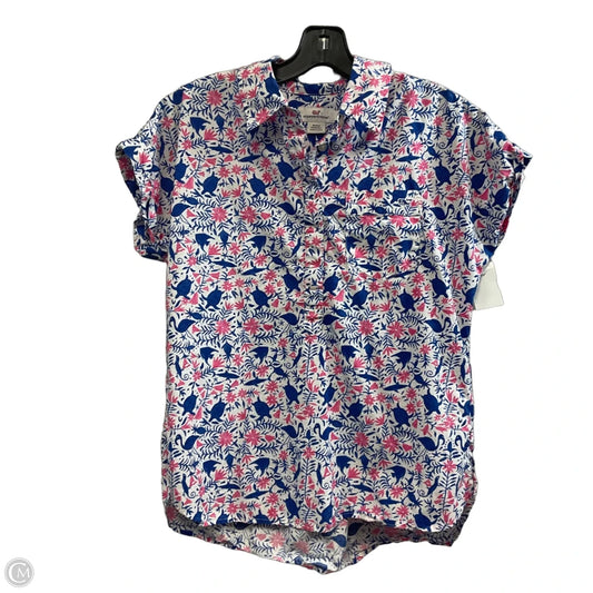 Blouse Short Sleeve By Vineyard Vines In White, Size: Xs