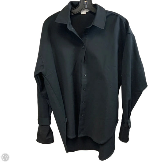 Blouse Long Sleeve By Good American In Black, Size: Xs