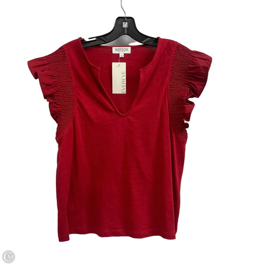 Top Short Sleeve By Nation In Red, Size: L
