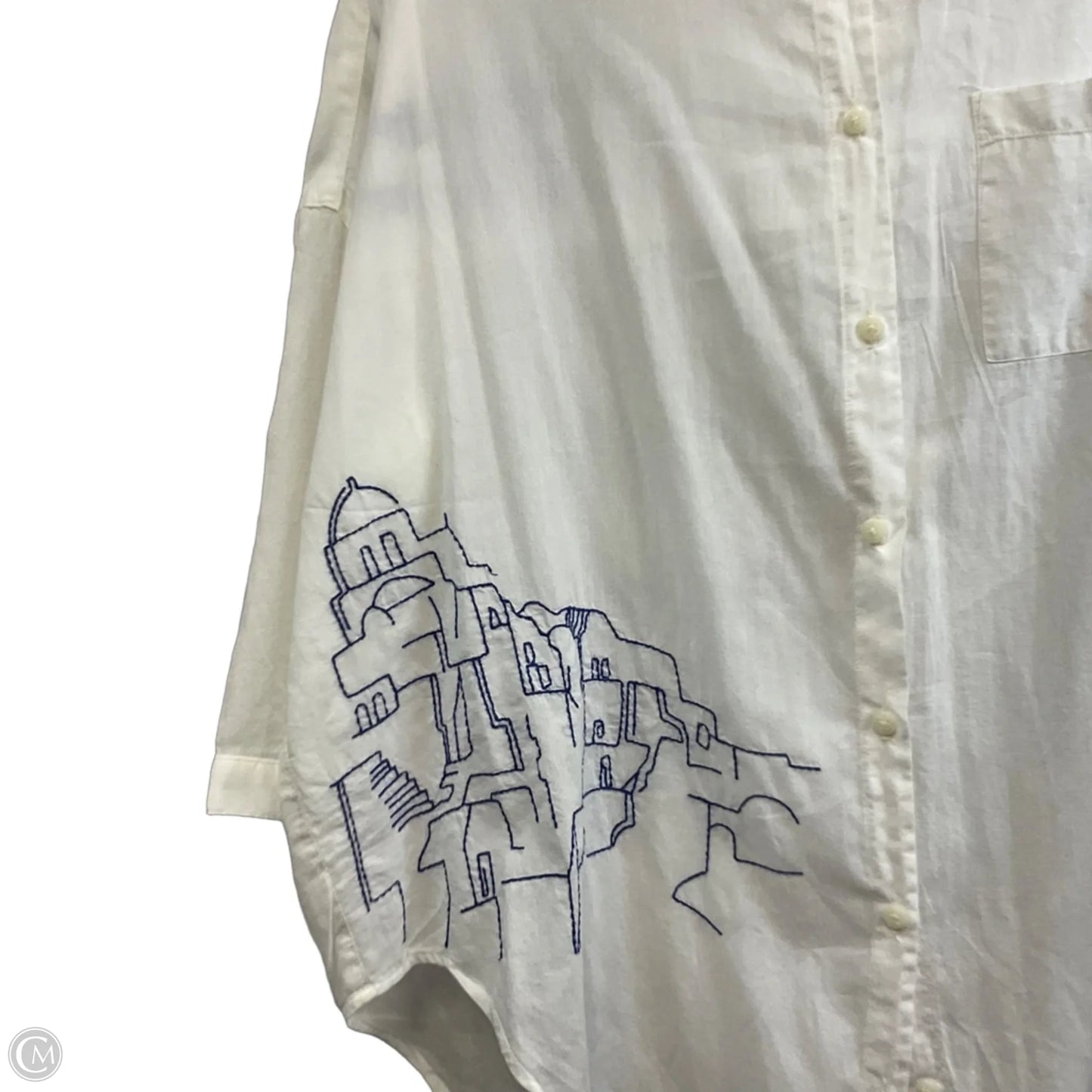 Blouse 3/4 Sleeve By ALLIHOP In White, Size: Xs
