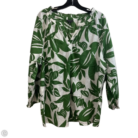 Blouse Long Sleeve By Talbots In Green, Size: Xl