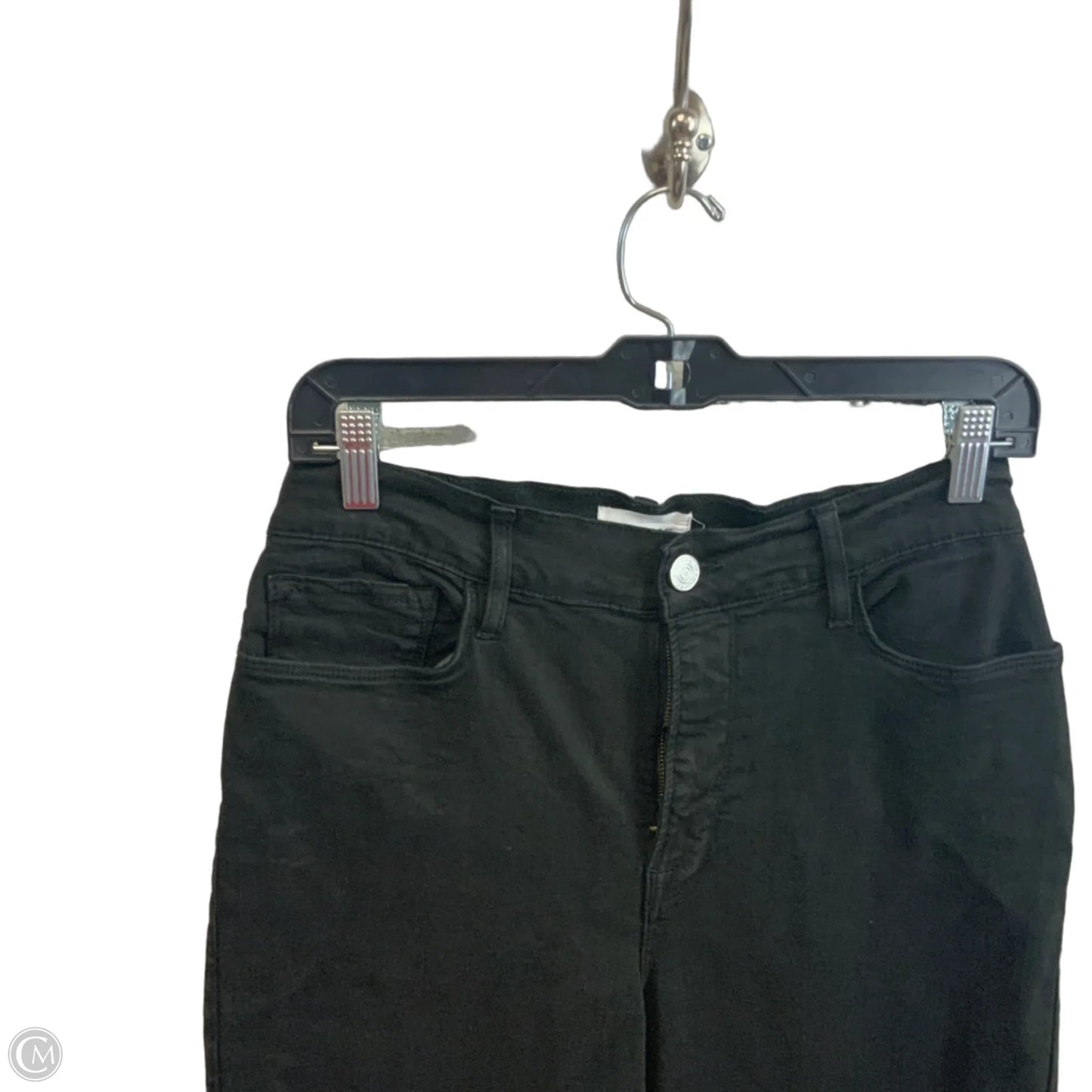 Jeans Wide Leg By Frame In Black Denim, Size: 10