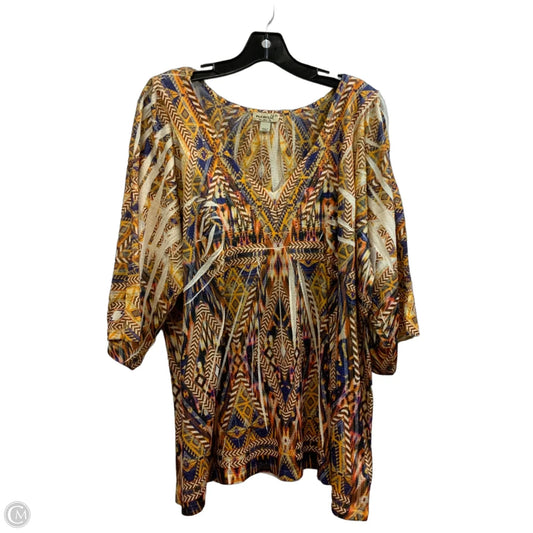 Blouse Long Sleeve By One World In Yellow, Size: 2x