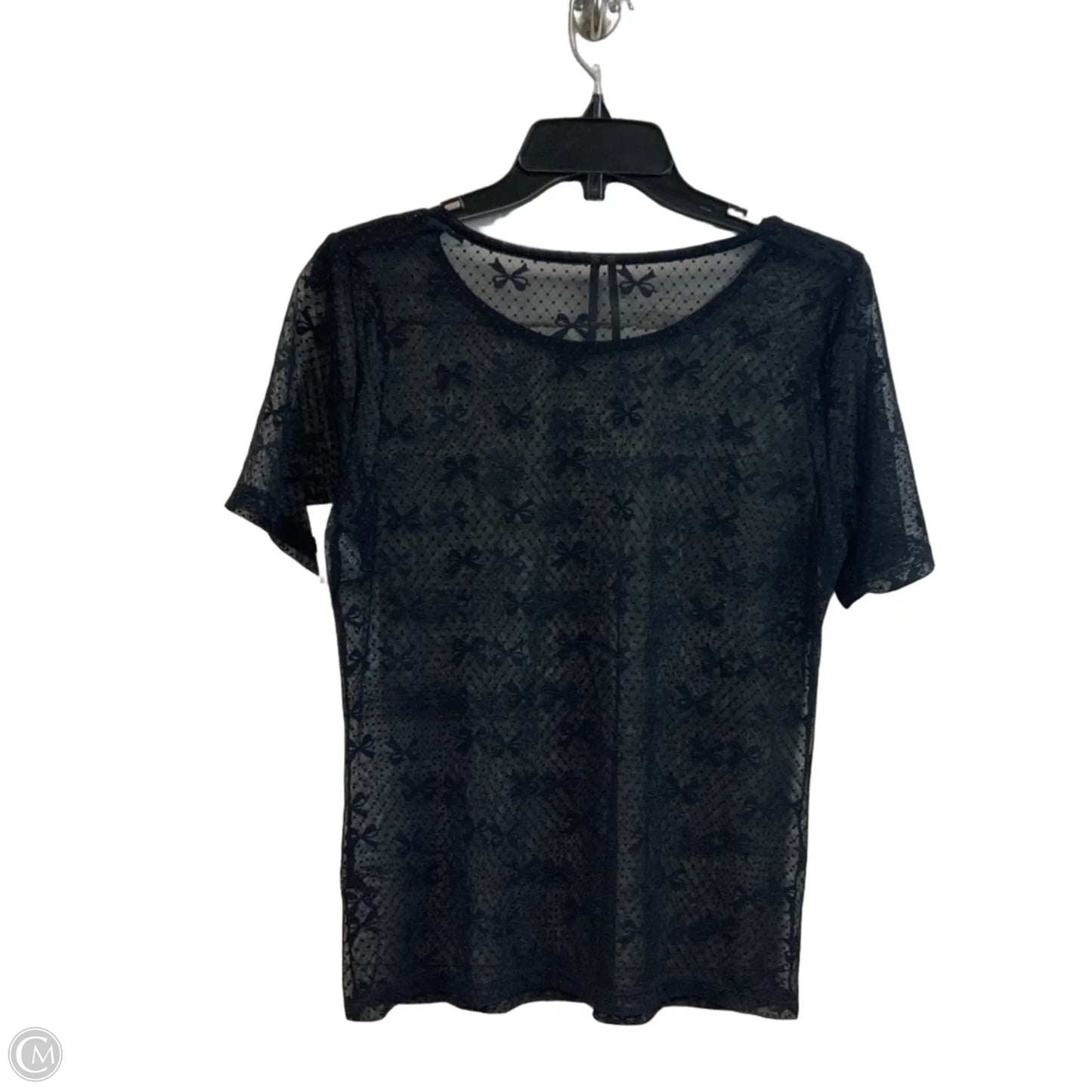 Top Short Sleeve By Anthropologie In Black, Size: L