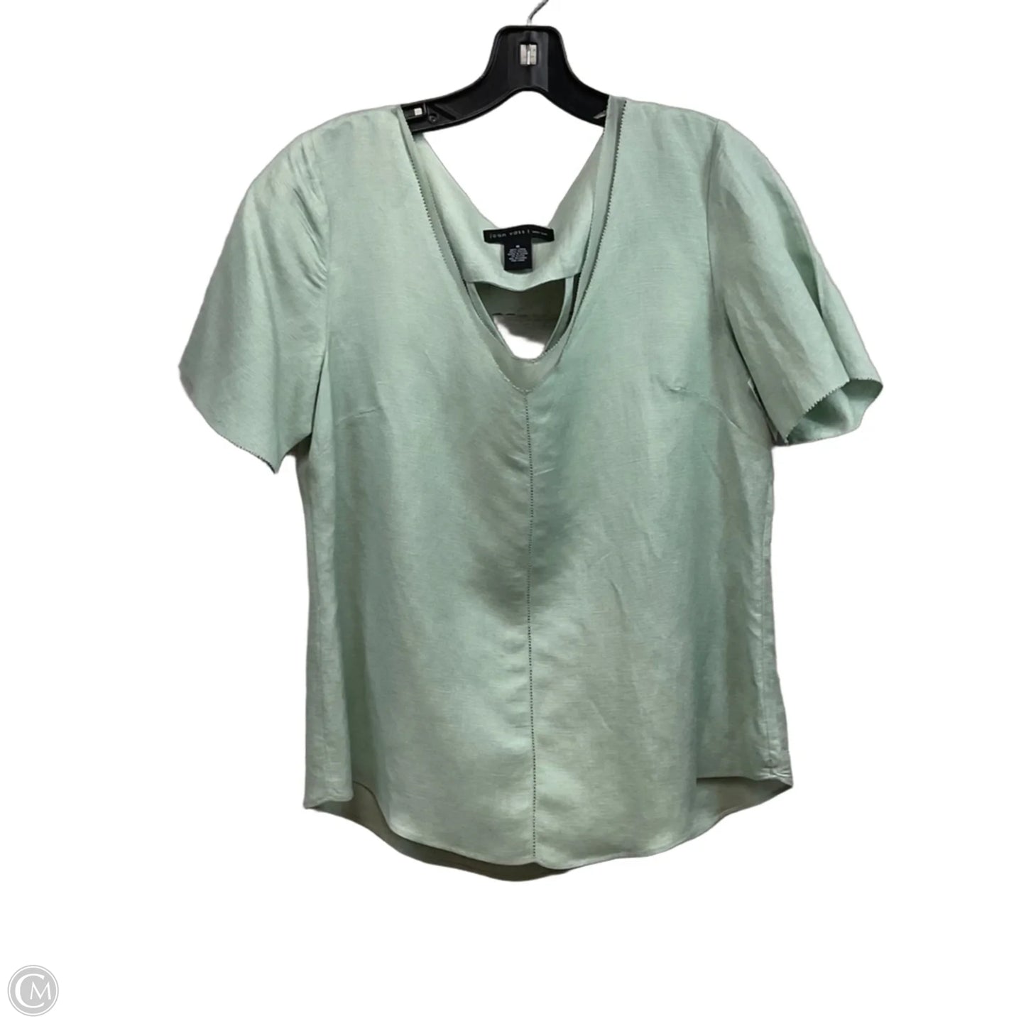 Blouse Short Sleeve By Joan Vass In Green, Size: M