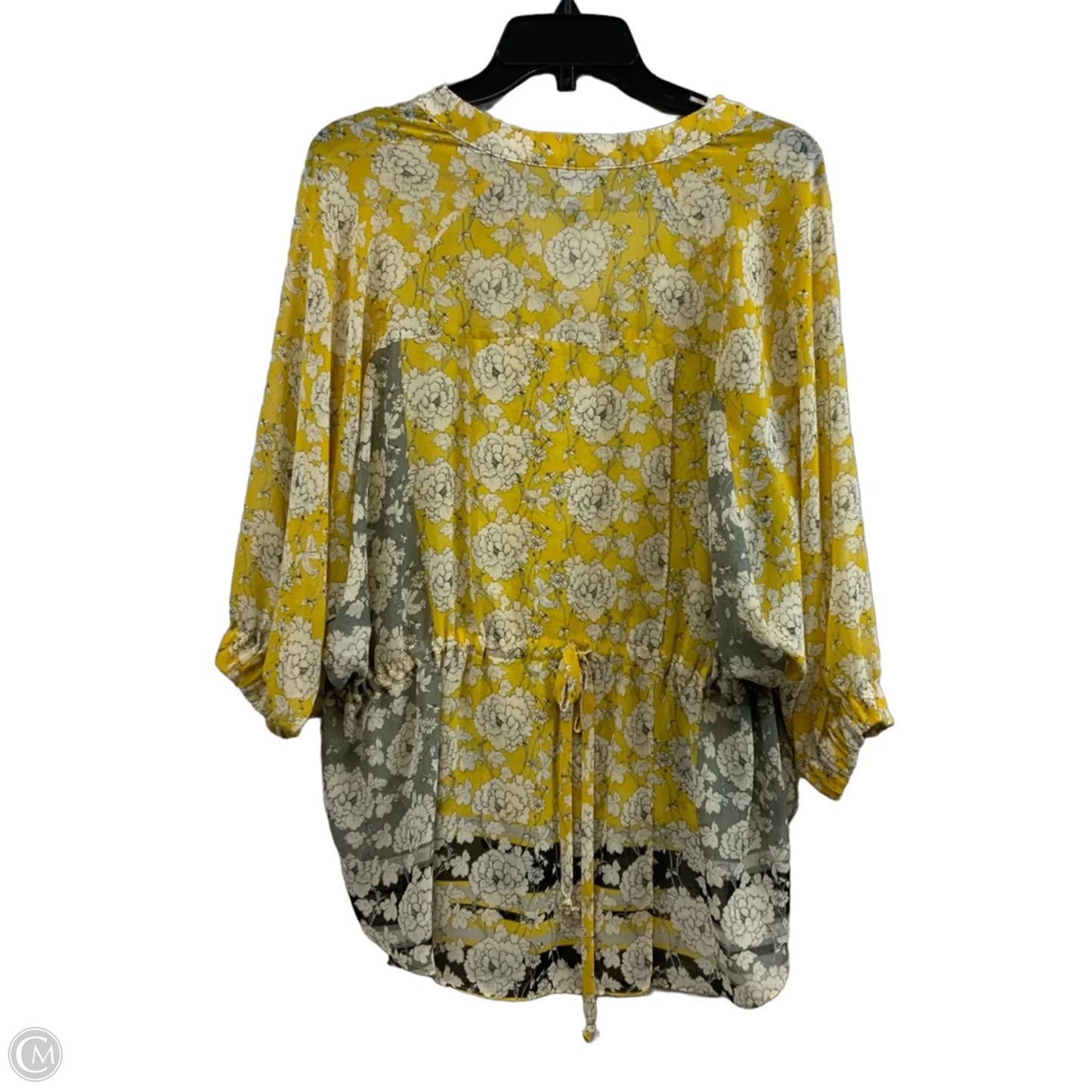Blouse 3/4 Sleeve By Cabi In Yellow, Size: S