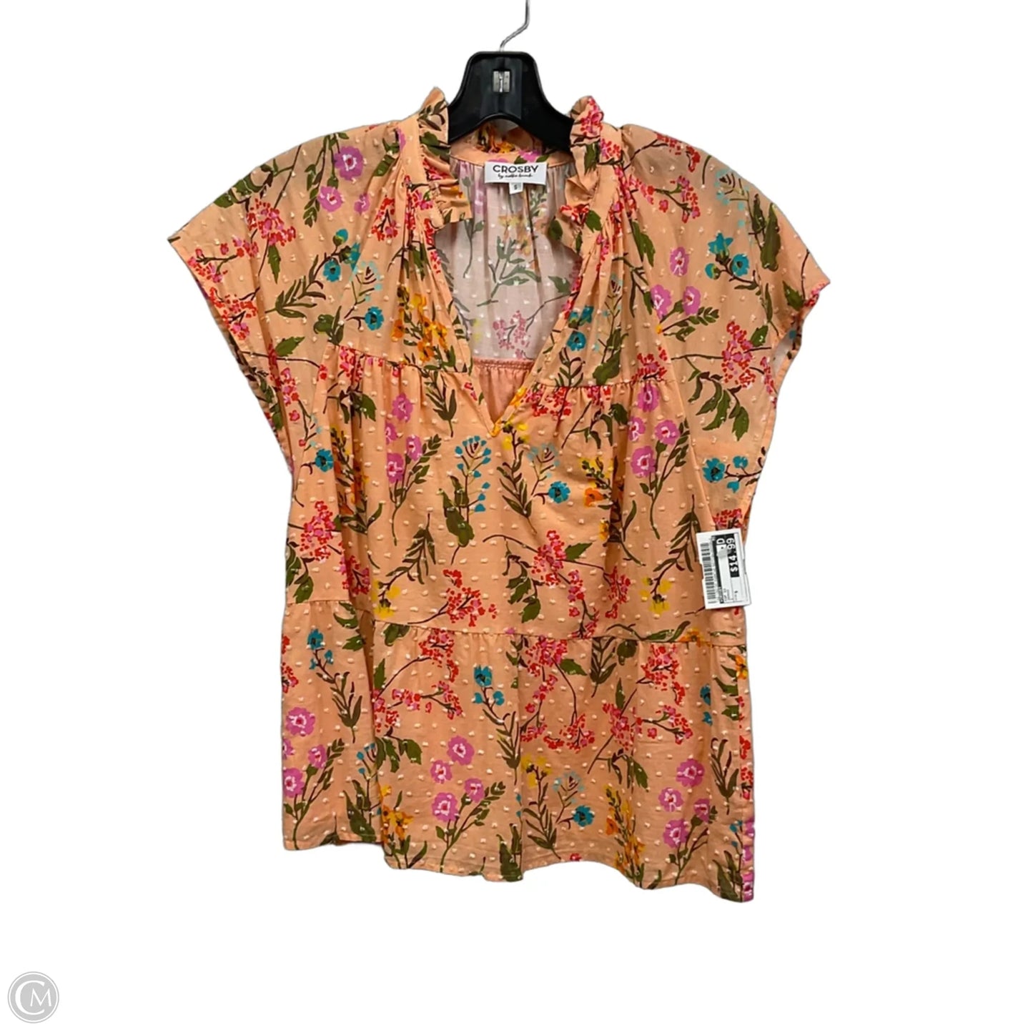 Top Short Sleeve By Crosby In Orange, Size: S