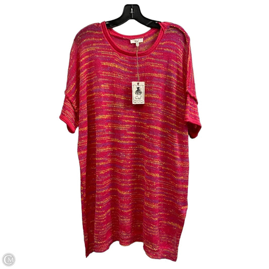Top Short Sleeve By Easel In Pink, Size: M