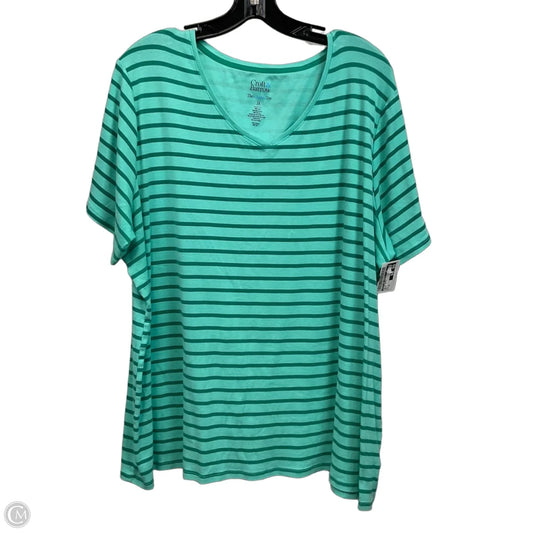 Top Short Sleeve Basic By Croft And Barrow In Green, Size: 3x