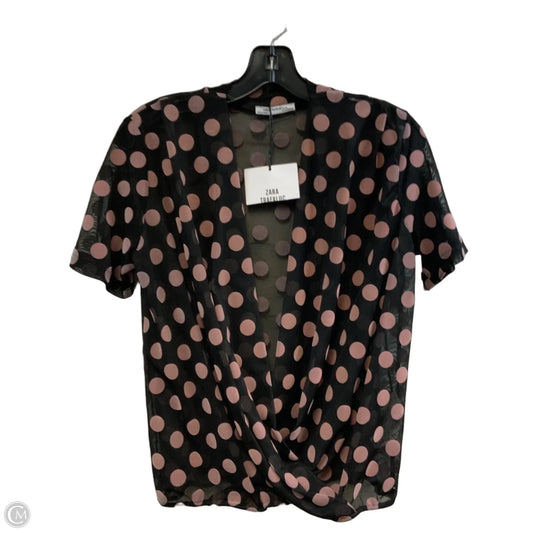 Blouse Short Sleeve By Zara In Black, Size: M
