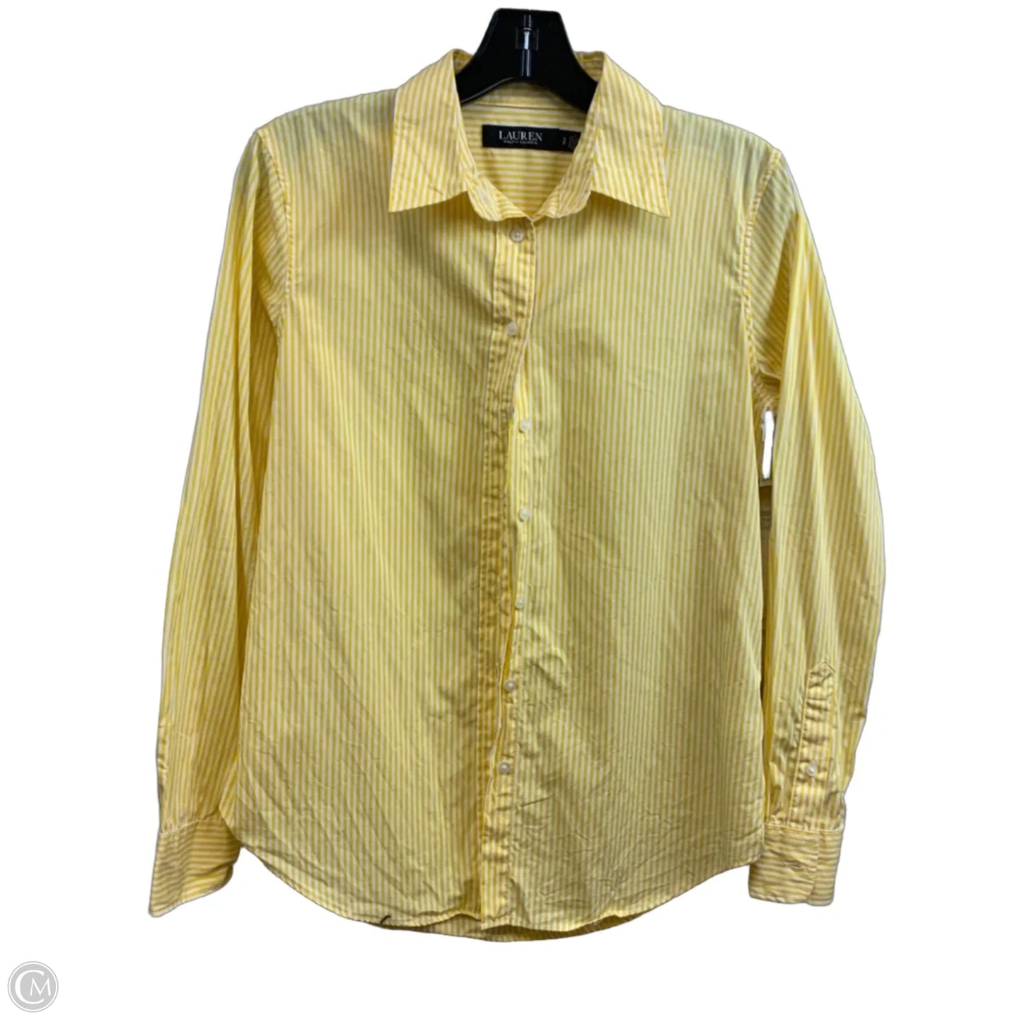 Blouse Long Sleeve By Lauren By Ralph Lauren In Yellow, Size: S