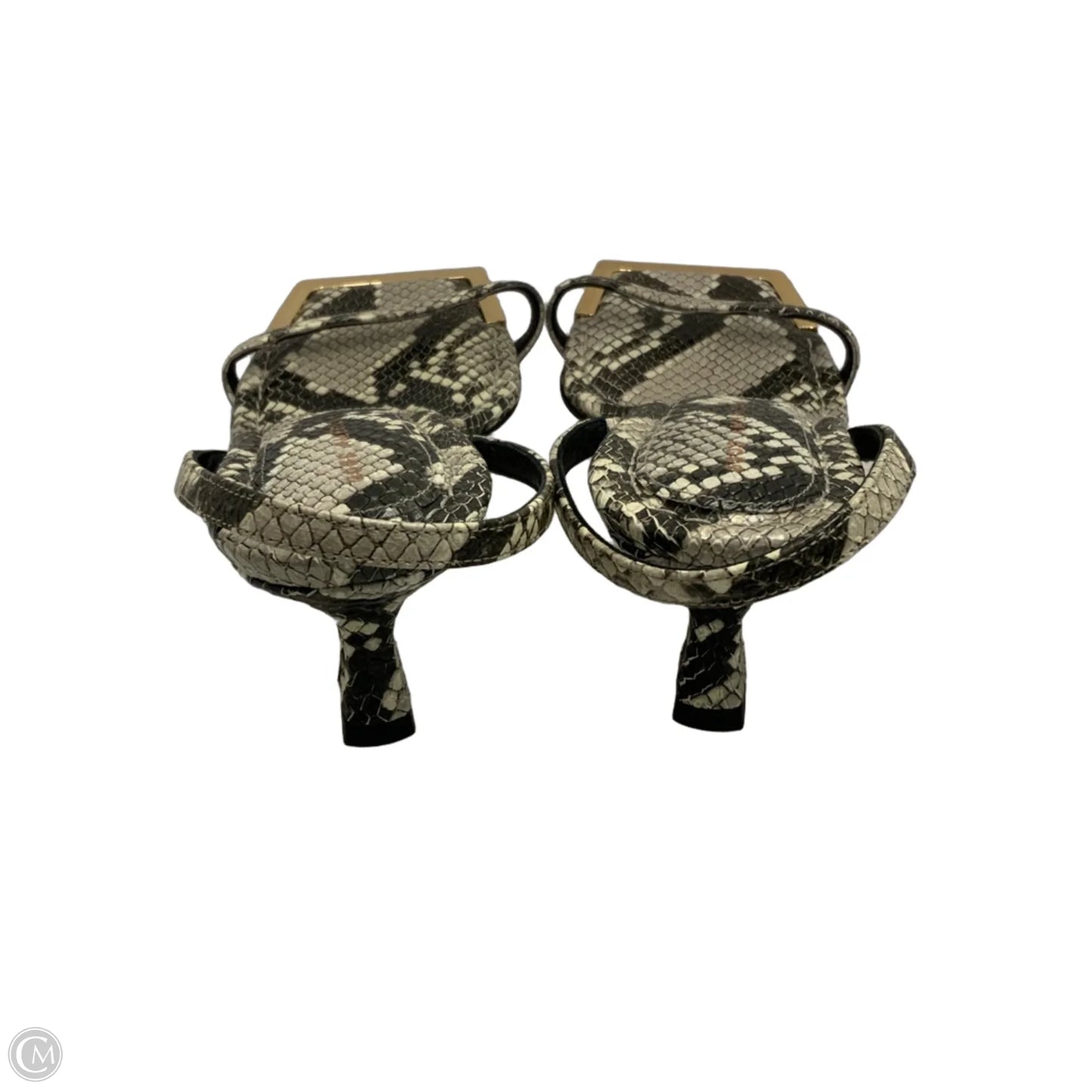 Sandals Heels Kitten By Good American In Snakeskin Print, Size: 7