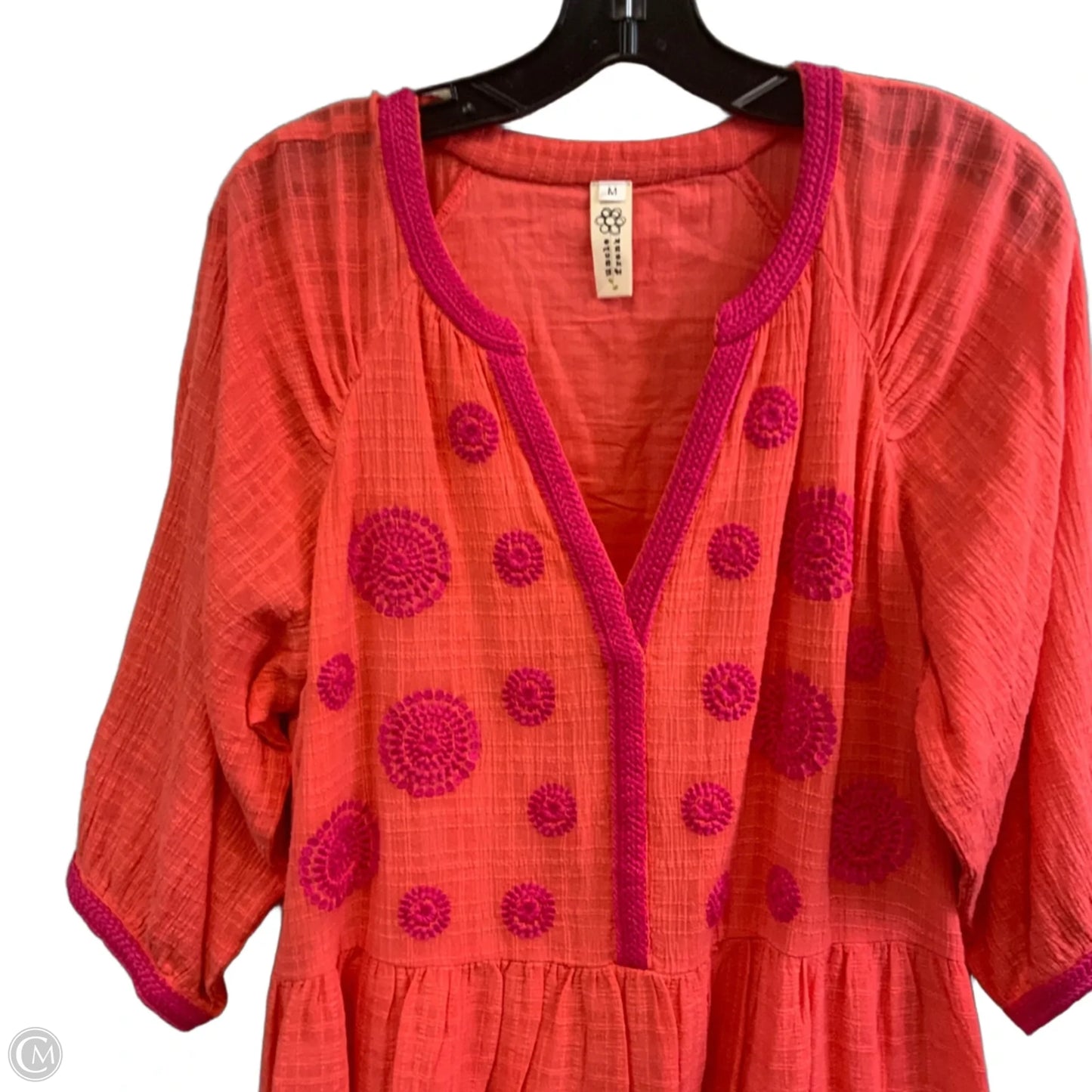 Dress Casual Short By Uncle Frank In Orange & Pink, Size: M