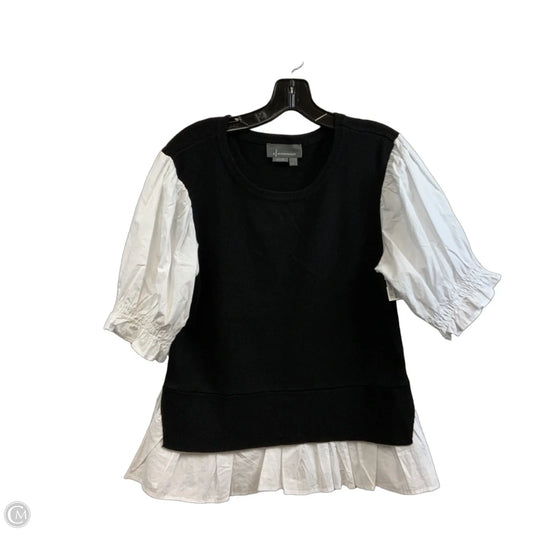 Blouse Short Sleeve By Anthropologie In Black, Size: L