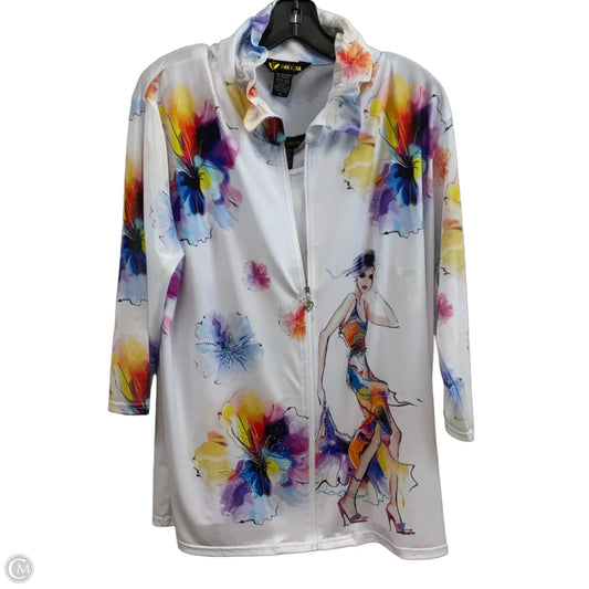 Top 2pc Long Sleeve By Valentina In White, Size: 1x