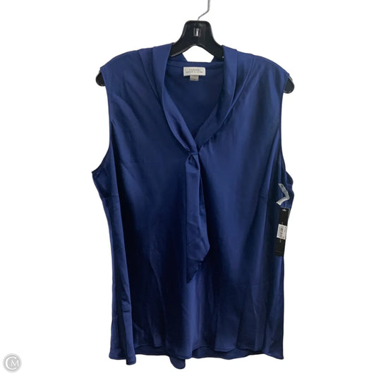 Blouse Sleeveless By Tahari In Blue, Size: 1x
