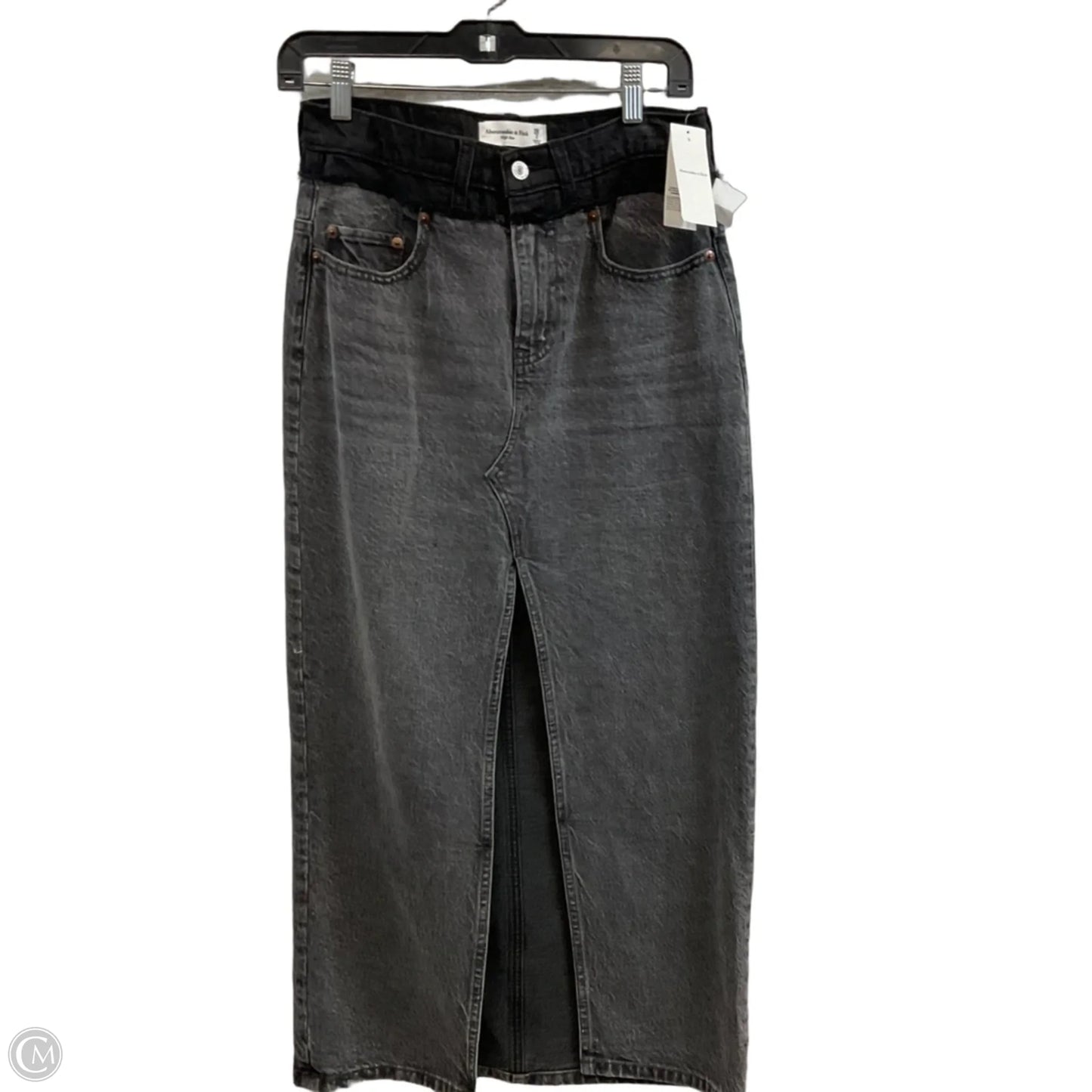 Skirt Maxi By Abercrombie And Fitch In Black Denim, Size: 2