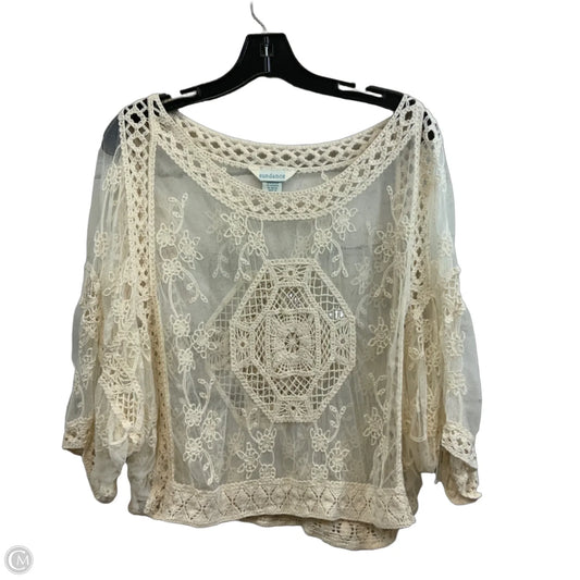 Blouse Short Sleeve By Sundance In Cream, Size: S