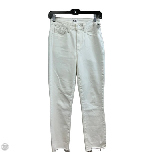 Jeans Straight By Paige In White Denim, Size: 0