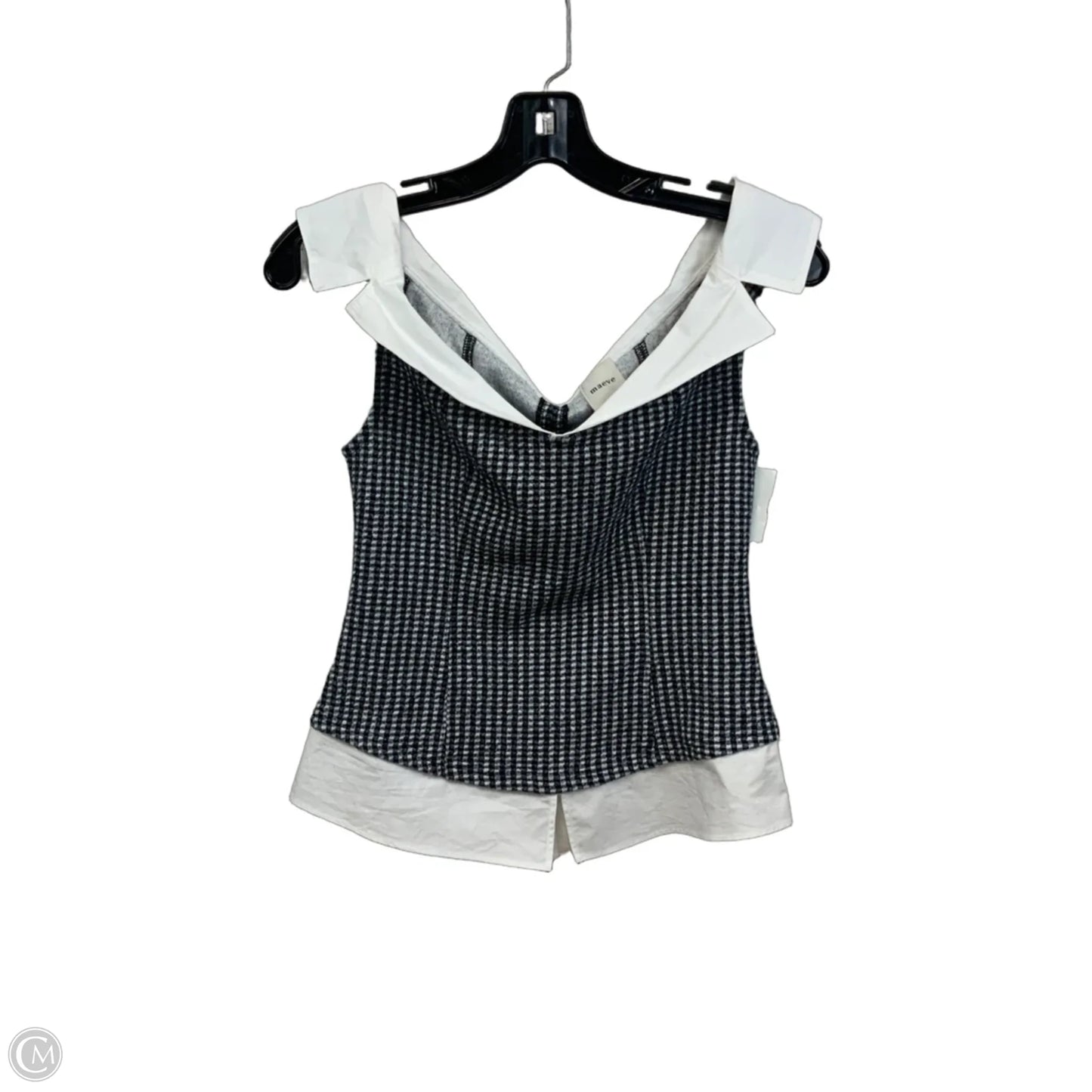 Blouse Sleeveless By Maeve In Black & White, Size: Xs