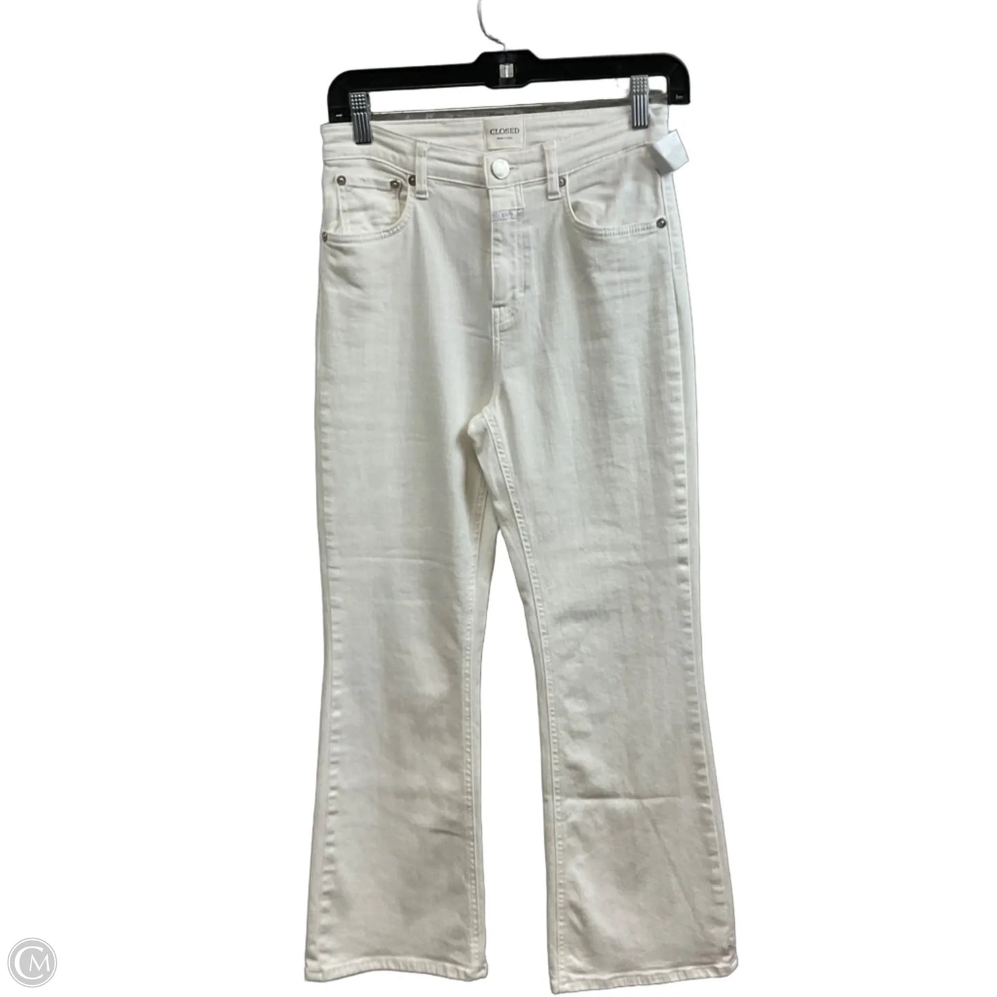 Jeans Flared By Closed In White Denim, Size: 0