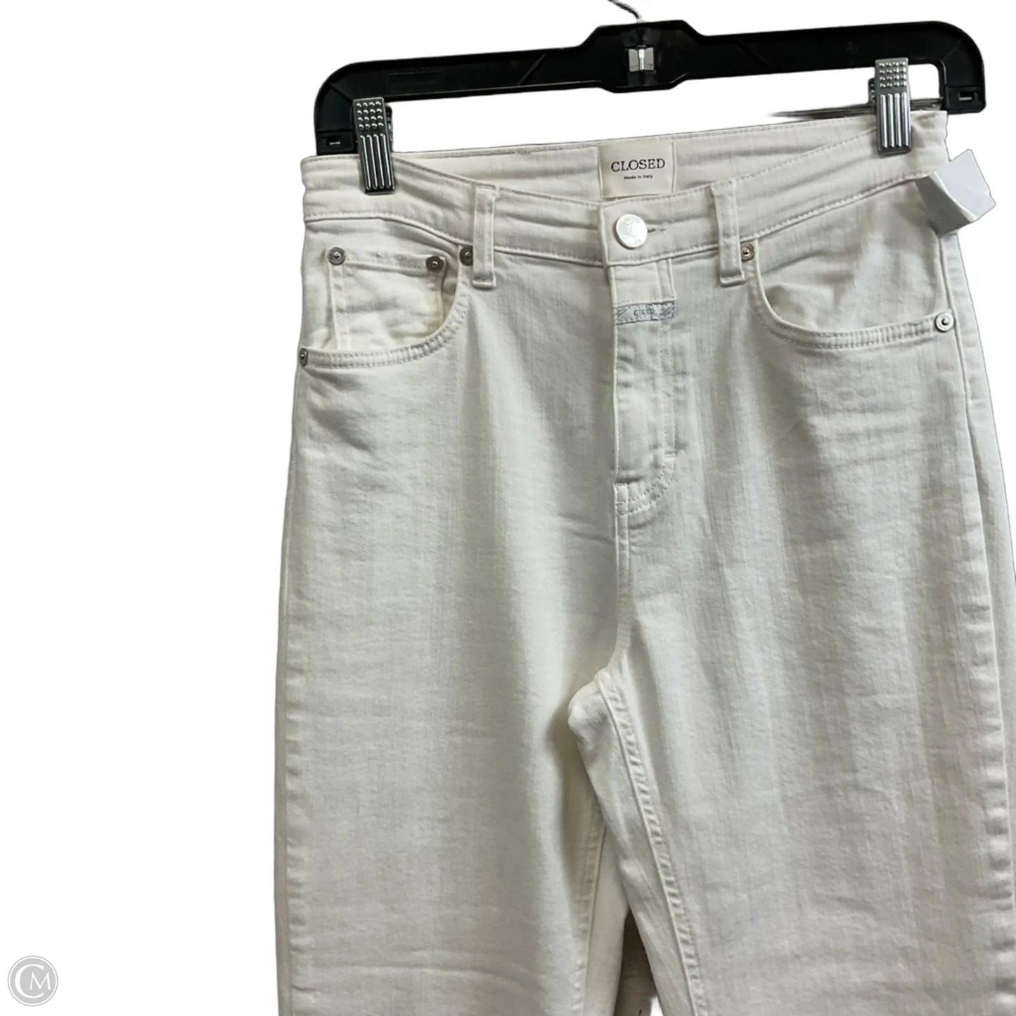 Jeans Flared By Closed In White Denim, Size: 0