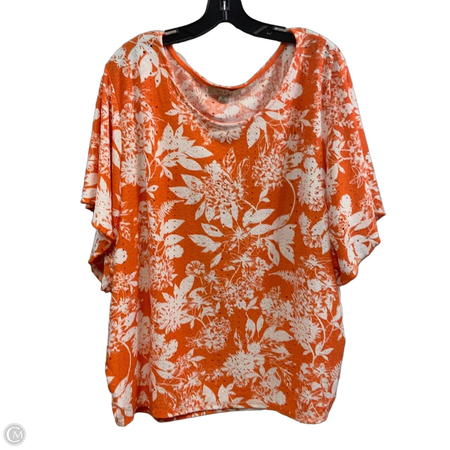 Top Short Sleeve By Misia In Orange, Size: 3x