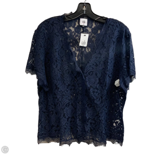 Blouse Short Sleeve By Cabi In Blue, Size: Xl