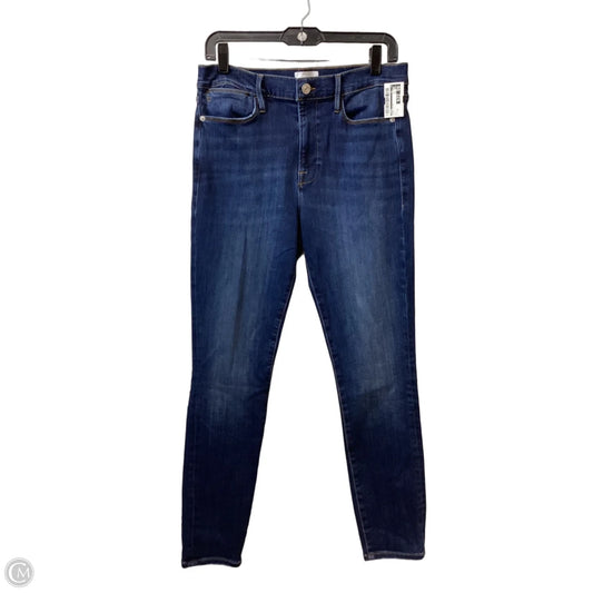 Jeans Skinny By Frame In Blue Denim, Size: 10
