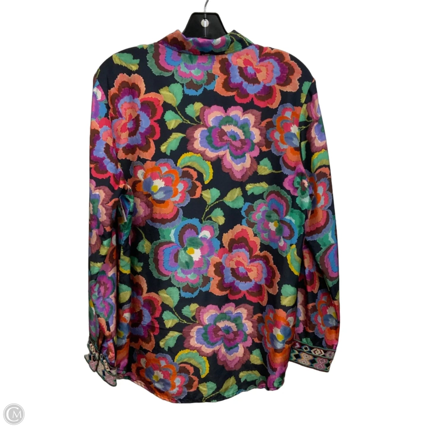 Blouse Long Sleeve By Johnny Was In Purple, Size: M