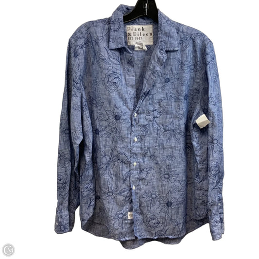 Blouse Long Sleeve By Frank And Eileen In Blue, Size: M