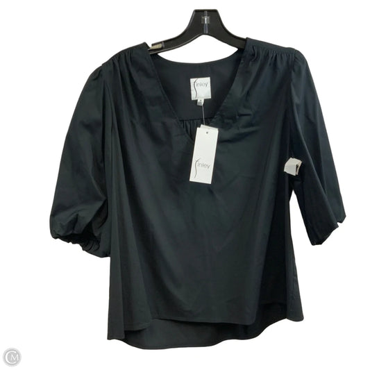 Blouse Short Sleeve By FINLEY In Black, Size: M